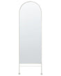 Wall Mirror White Iron Glass 45 x 145 cm Oval Hanging Decor Modern Minimalist Living Room Bedroom Hallway Beliani