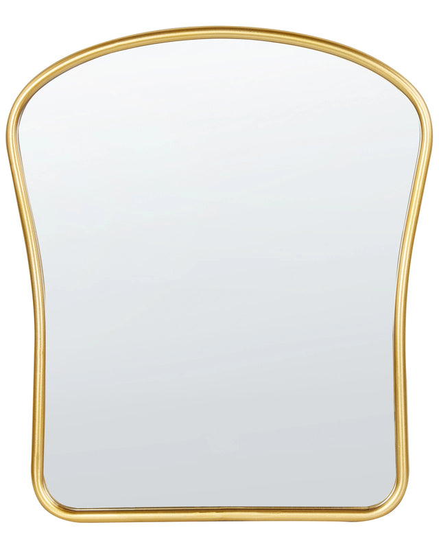 Wall Mirror Gold Metal 45 x 52 cm Wall Mounted Decorative Mirror Vintage Style Hanging Decor  Beliani