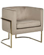 Armchair Taupe Golden Metal Frame Round Back Glam Modern Style Living Room Bedroom Beliani