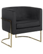 Armchair Black Golden Metal Frame Round Back Glam Modern Style Living Room Bedroom Beliani