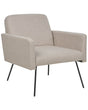 Armchair Beige Upholstery Slender Black Metal Legs Modern Retro Living Room Bedroom Beliani