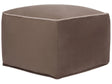 Pouffe Brown Velvet EPS Beads Filling Solid Pattern Square Boho Modern Fabric Footstool Beliani