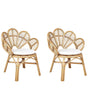 Set of 2 Peacock Chairs Natural Rattan 74 x 61 x 88 cm Garden Outdoor Indoor Boho Beliani