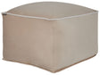 Pouffe Sand Beige Velvet EPS Beads Filling Solid Pattern Square Boho Modern Fabric Footstool Beliani