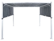 Pergola Grey Polyester Steel 310 x 310 cm Fabric Shade Metal Frame Solar LED Lights Garden Pavilion Beliani