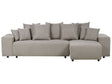 Left Hand Corner Sofa Taupe 3 Seater Extra Scatter Cushions with Storage Modern Living Room Beliani