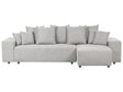 Left Hand Corner Sofa Light Grey 3 Seater Extra Scatter Cushions with Storage Modern Living Room Beliani