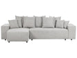 Right Hand Corner Sofa Light Grey 3 Seater Extra Scatter Cushions with Storage Modern Living Room Beliani