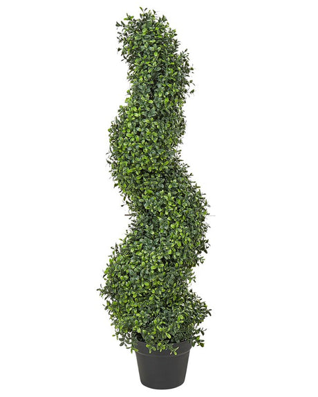 Artificial Potted Spiral Tree Green Plastic Leaves Material Metal Construction 98 cm Decorative Indoor Outdoor Garden Accessory Beliani