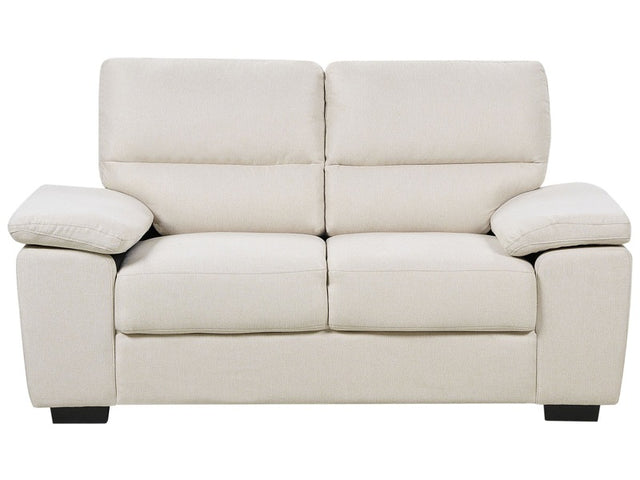 Fabric Sofa Light Beige 2 Seater Upholstered Couch Living Room Beliani