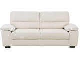 Fabric Sofa Light Beige 3 Seater Upholstered Couch Living Room Beliani