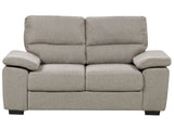 Fabric Sofa Light Brown 2 Seater Upholstered Couch Living Room Beliani