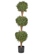 Artificial Potted Buxus Ball Tree Green Plastic Leaves Material Solid Wood Trunk 154 cm Decorative Indoor Outdoor Garden Accessory Beliani