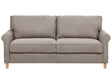 3 Seater Sofa Light Brown Fabric Wooden Frame Cushioned Seat Living Room  Beliani