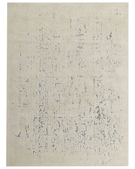 Area Rug Light Beige Polyester 300 x 400 cm Distressed Effect  Pattern Solid Colour Modern Minimalistic Living Room Rug Beliani
