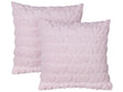 Set of 2 Scatter Cushions Pink Polyester Fabric Hearts Pattern 45 x 45 cm Pillows for Kids Beliani