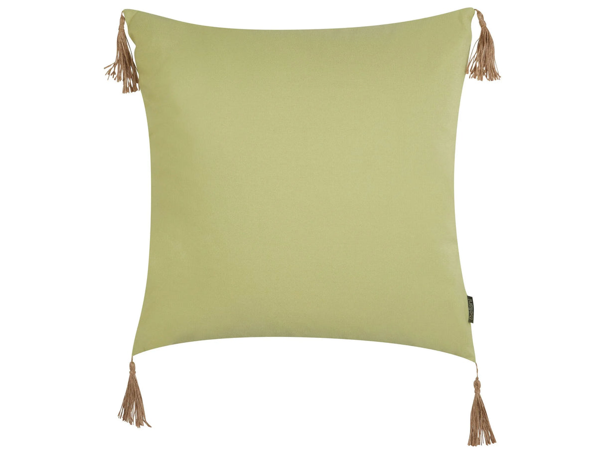 Decorative Cushion Green Solid Pattern 45 x 45 cm Modern Dcor Accessories Bedroom Living Room Beliani