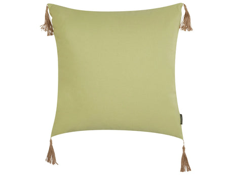 Decorative Cushion Green Solid Pattern 45 x 45 cm Modern Dcor Accessories Bedroom Living Room Beliani
