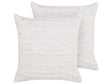 Set of 2 Decorative Cushions White Cotton Solid Pattern 45 x 45 cm Removable Cover Modern Décor Accessories Bedroom Living Room Beliani