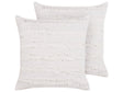Set of 2 Decorative Cushions White Cotton Solid Pattern 45 x 45 cm Removable Cover Modern Dcor Accessories Bedroom Living Room Beliani