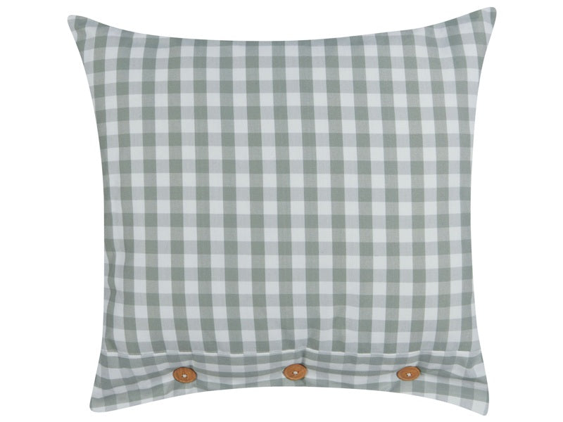 Decorative Cushion Green and White Chequered Pattern 45 x 45 cm Buttons Modern Décor Accessories Bedroom Living Room Beliani