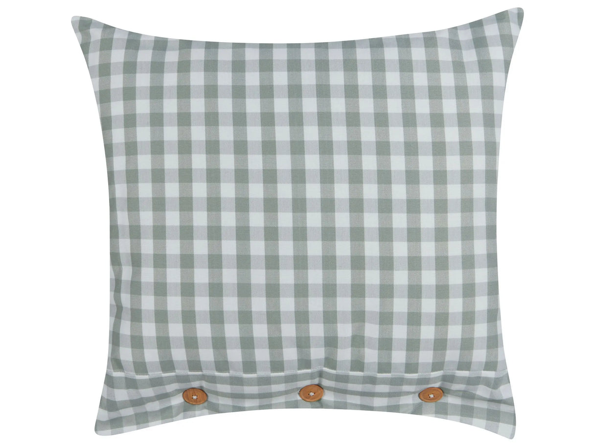 Decorative Cushion Green and White Chequered Pattern 45 x 45 cm Buttons Modern Dcor Accessories Bedroom Living Room Beliani
