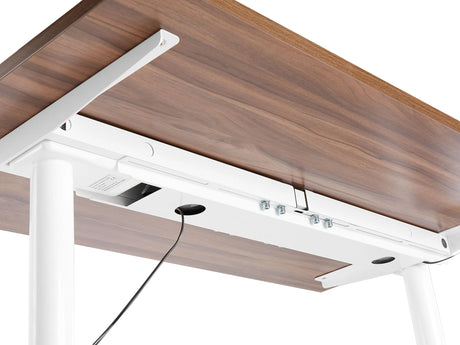 Cable Tray For Electric Adjustable Desk Stainless Steel White 92 x 14 cm Underdesk Wire Organiser Beliani