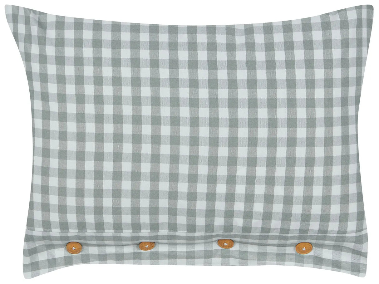 Decorative Cushion Green and White Chequered Pattern 40 x 60 cm Buttons Modern Dcor Accessories Bedroom Living Room Beliani
