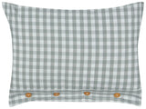 Decorative Cushion Green and White Chequered Pattern 40 x 60 cm Buttons Modern Dcor Accessories Bedroom Living Room Beliani