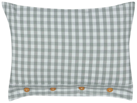 Decorative Cushion Green and White Chequered Pattern 40 x 60 cm Buttons Modern Dcor Accessories Bedroom Living Room Beliani