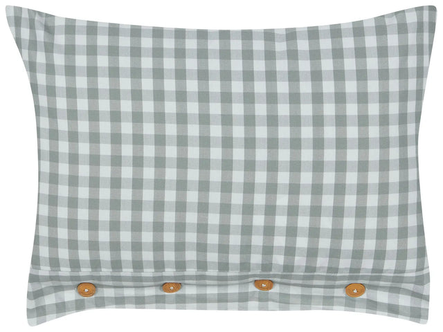 Decorative Cushion Green and White Chequered Pattern 40 x 60 cm Buttons Modern Dcor Accessories Bedroom Living Room Beliani