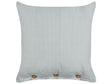 Decorative Cushion Green and White Striped Pattern 45 x 45 cm Buttons Modern Décor Accessories Bedroom Living Room Beliani