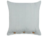 Decorative Cushion Green and White Striped Pattern 45 x 45 cm Buttons Modern Dcor Accessories Bedroom Living Room Beliani