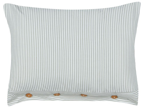 Decorative Cushion Green and White Striped Pattern 40 x 60 cm Buttons Modern Décor Accessories Bedroom Living Room Beliani