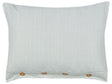 Decorative Cushion Green and White Striped Pattern 40 x 60 cm Buttons Modern Dcor Accessories Bedroom Living Room Beliani