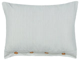 Decorative Cushion Green and White Striped Pattern 40 x 60 cm Buttons Modern Dcor Accessories Bedroom Living Room Beliani