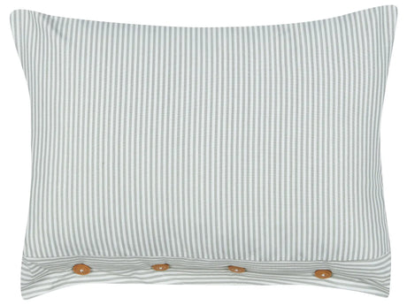 Decorative Cushion Green and White Striped Pattern 40 x 60 cm Buttons Modern Dcor Accessories Bedroom Living Room Beliani