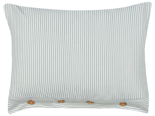 Decorative Cushion Green and White Striped Pattern 40 x 60 cm Buttons Modern Dcor Accessories Bedroom Living Room Beliani