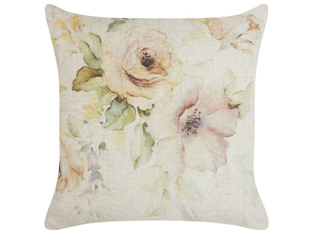 Decorative Cushion Beige Multicolour Floral Pattern 45 x 45 cm Vintage Boho Decor Accessories Beliani