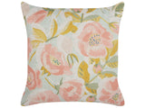 Decorative Cushion Pink and Blue Multicolour Floral Pattern 45 x 45 cm Vintage Boho Decor Accessories Beliani