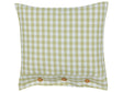 Decorative Cushion Olive Green and White Chequered Pattern 45 x 45 cm Buttons Modern Décor Accessories Bedroom Living Room Beliani