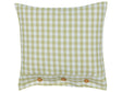Decorative Cushion Olive Green and White Chequered Pattern 45 x 45 cm Buttons Modern Dcor Accessories Bedroom Living Room Beliani