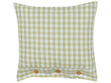 Decorative Cushion Olive Green and White Chequered Pattern 45 x 45 cm Buttons Modern Dcor Accessories Bedroom Living Room Beliani