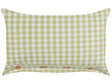Decorative Cushion Olive Green and White Chequered Pattern 40 x 60 cm Buttons Modern Dcor Accessories Bedroom Living Room Beliani