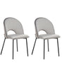 Set of 2 Dining Chairs Grey Velvet Upholstery Black Legs Retro Glamour Beliani