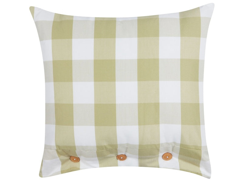 Scatter Cushion Green Fabric 45 x 45 cm Checked Pattern Cottage Style Textile Beliani