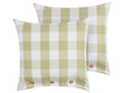 Set of 2 Scatter Cushions Green Fabric 45 x 45 cm Checked Pattern Cottage Style Textile Beliani