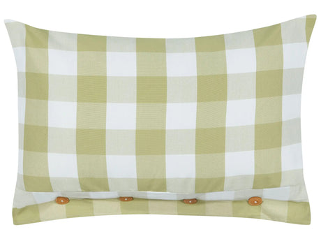 Scatter Cushion Green Fabric 40 x 60 cm Checked Pattern Cottage Style Textile Beliani