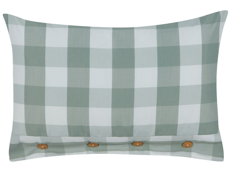 Scatter Cushion Mint Green Fabric 40 x 60 cm Checked Pattern Cottage Style Textile Beliani