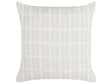 Scatter Cushion Beige Fabric 45 x 45 cm Checked Pattern Cover Style Textile Beliani